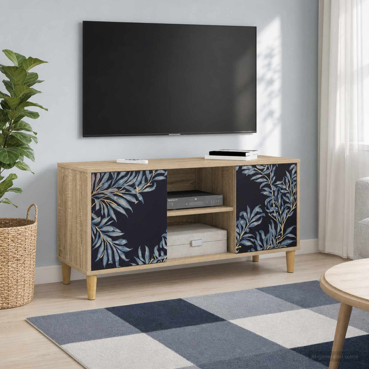 Tv-meubel DOKKUM 102 x 33 x 50 cm Sonoma Bewerkt hout is nu te koop bij PeponiXL, paradijselijk wonen!