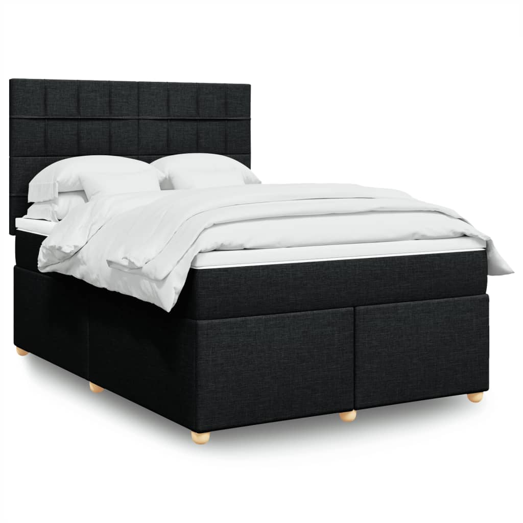 Boxspring met matras stof zwart 140x200 cm is nu te koop bij PeponiXL, paradijselijk wonen!