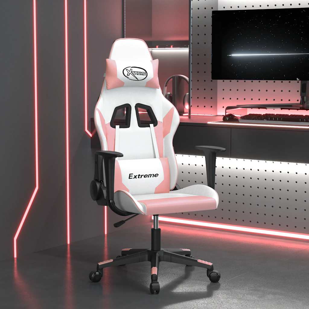Massage gamestoel kunstleer wit en roze is nu te koop bij PeponiXL, paradijselijk wonen!