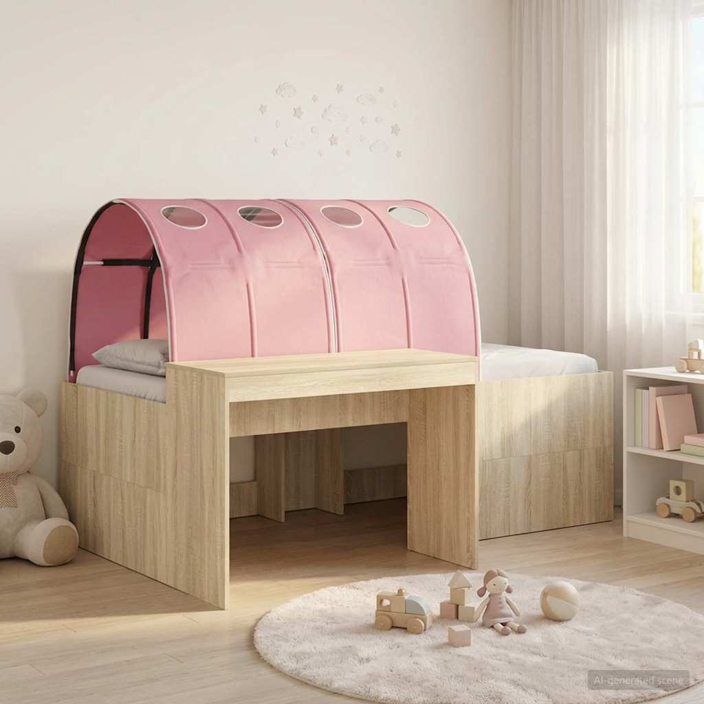 Hoge Bed Frame met Bureau voor Kinderen 3 st Bewerkt hout is nu te koop bij PeponiXL, paradijselijk wonen!