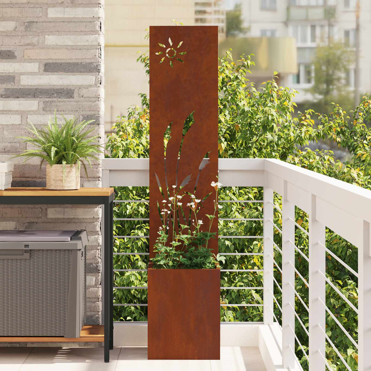 Tuin Privacy Screen Fretwerk Roestig 32 x 140 cm Cortenstaal is nu te koop bij PeponiXL, paradijselijk wonen!