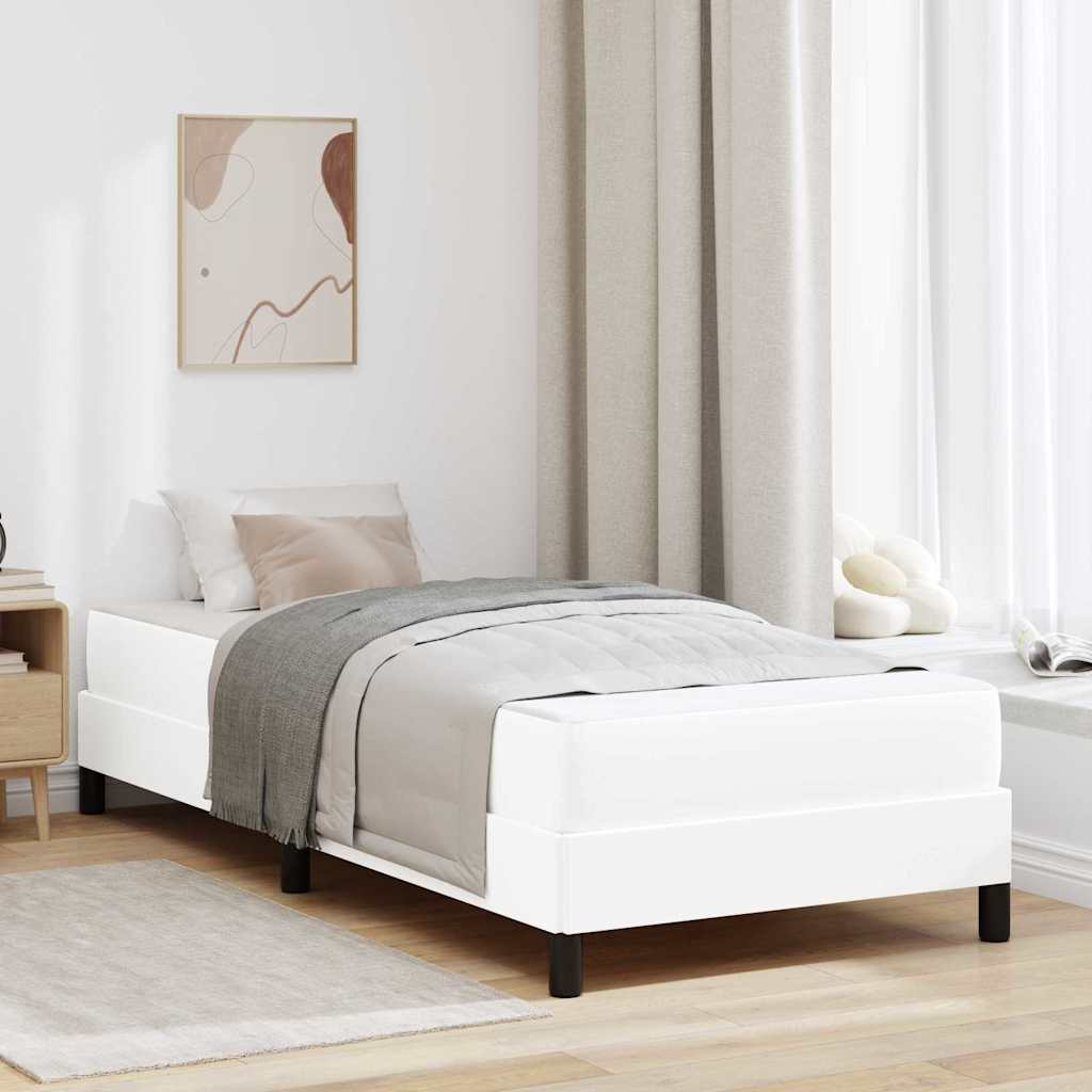 Bedframe met matras Puur Wit 80 x 200 cm Stof is nu te koop bij PeponiXL, paradijselijk wonen!
