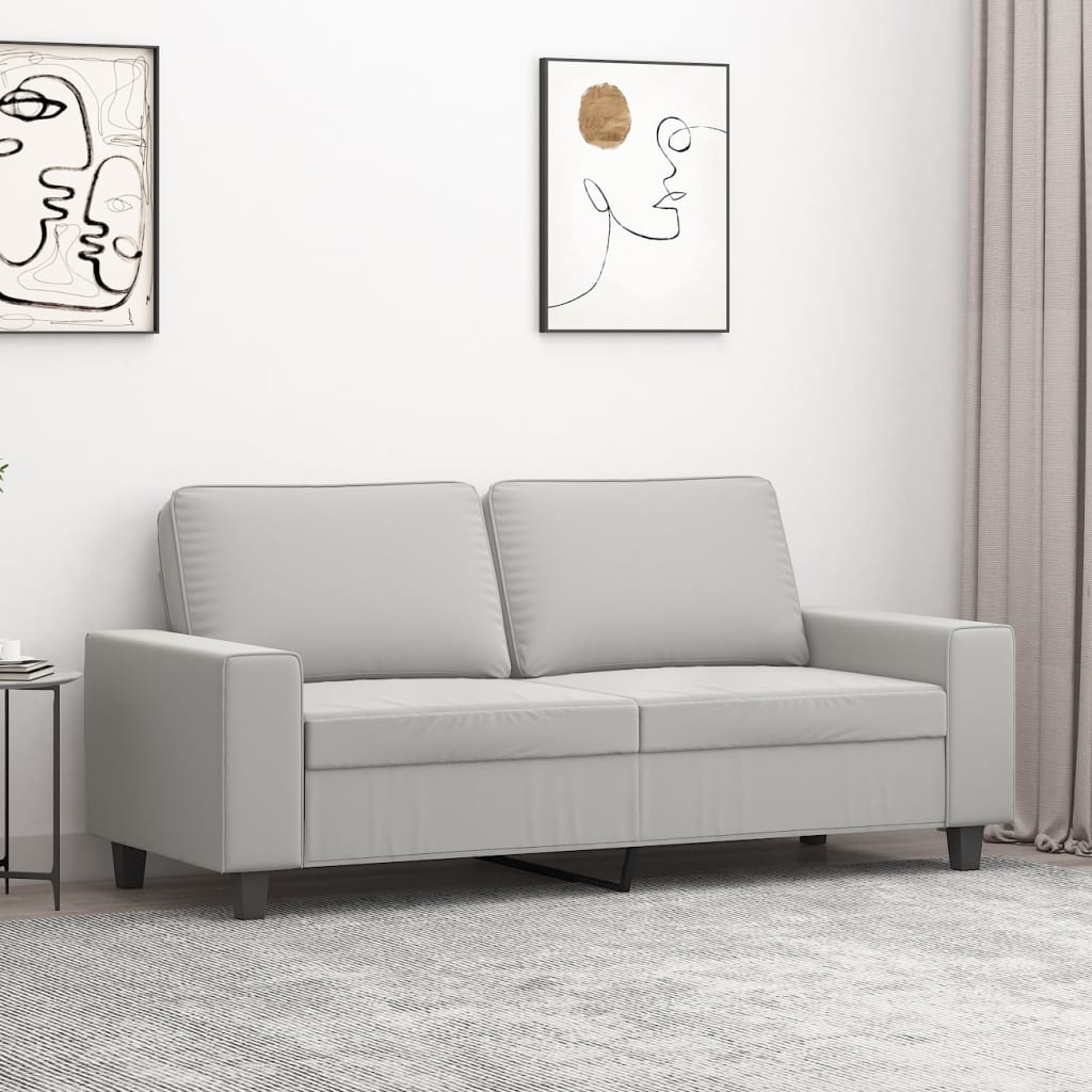 Tweezitsbank 140 cm microvezelstof lichtgrijs is nu te koop bij PeponiXL, paradijselijk wonen!