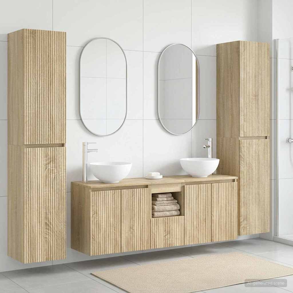 Badkamermeubelset 5 st Sonoma Eiken 33 x 34,5 x 160 cm is nu te koop bij PeponiXL, paradijselijk wonen!