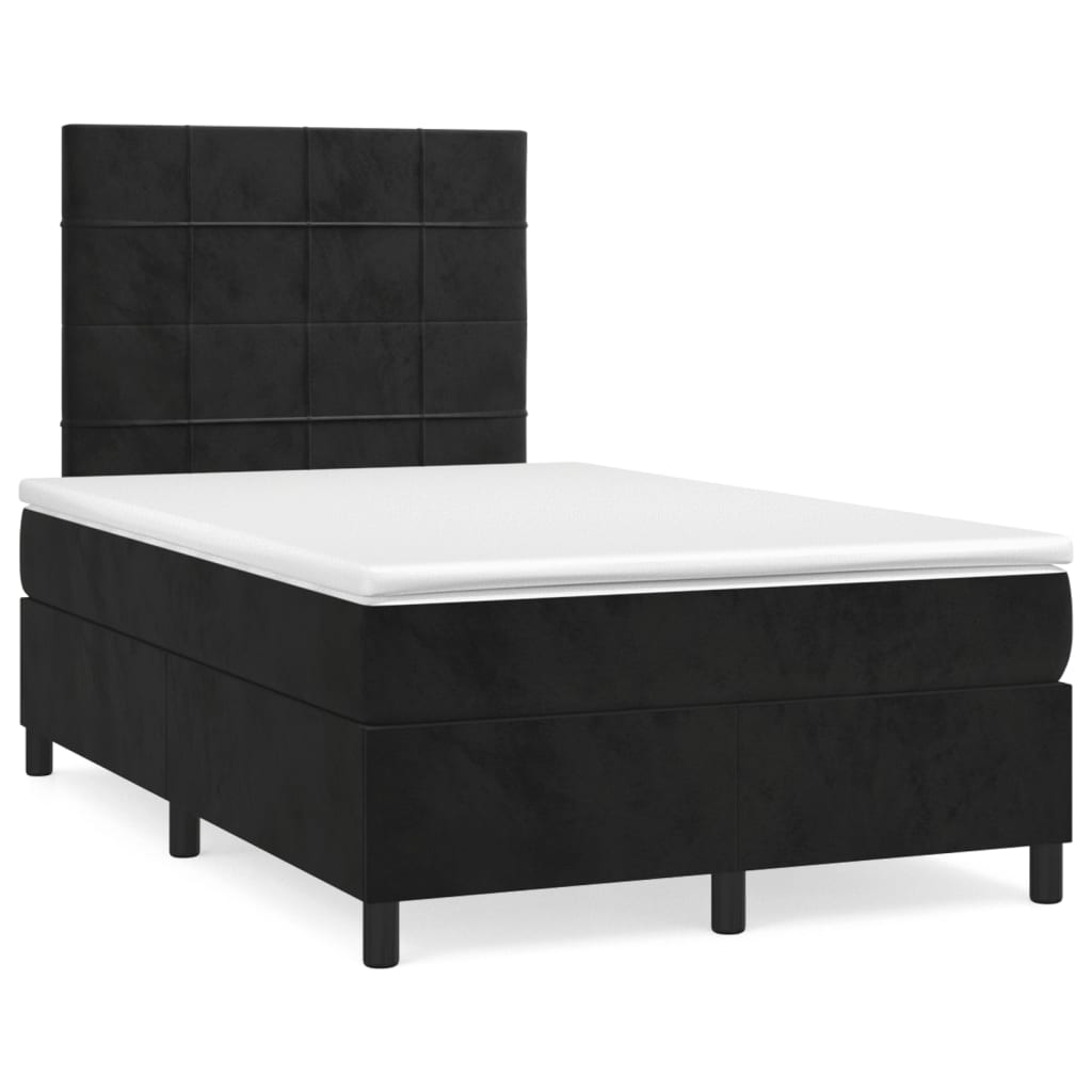 Boxspring met matras en LED fluweel zwart 120x190 cm is nu te koop bij PeponiXL, paradijselijk wonen!