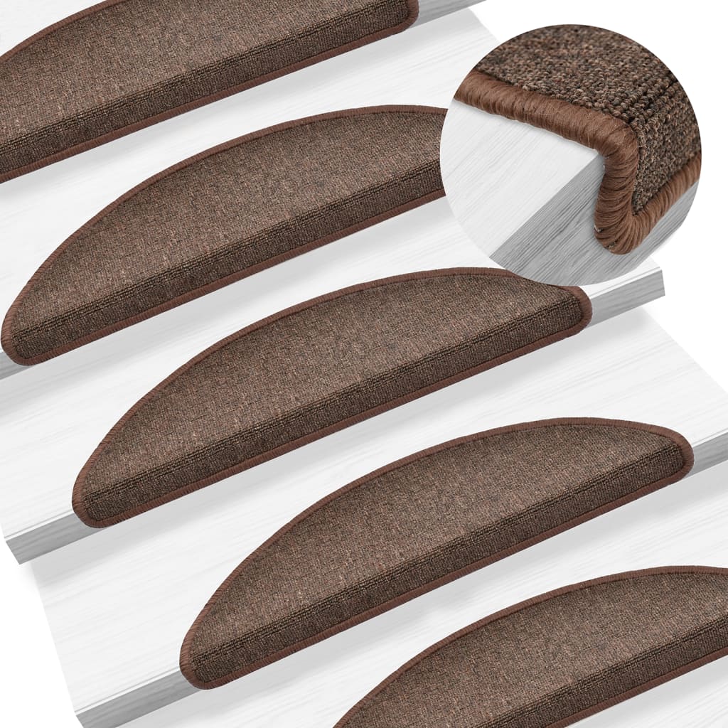 Trapmatten 10 st 56x17x3 cm Koffiebruin Halfrond is nu te koop bij PeponiXL, paradijselijk wonen!