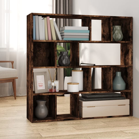 Boekenkast/kamerscherm 105x24x102 cm gerookt eikenkleurig is nu te koop bij PeponiXL, paradijselijk wonen!