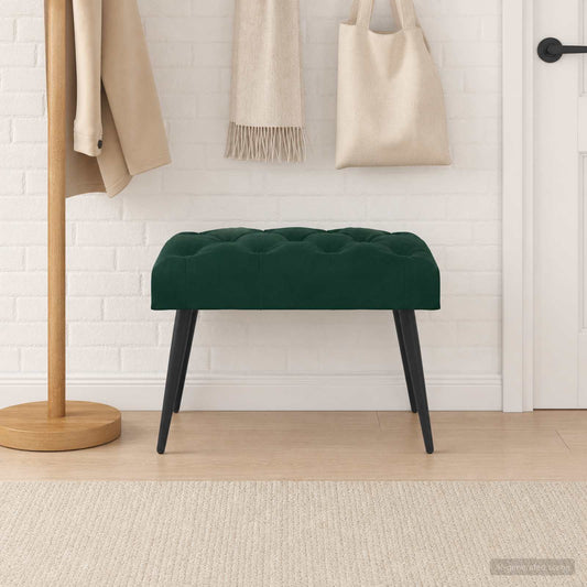 Bank met knoopverstelling Donkergroen 60 x 40 x 45 cm Fluweel is nu te koop bij PeponiXL, paradijselijk wonen!