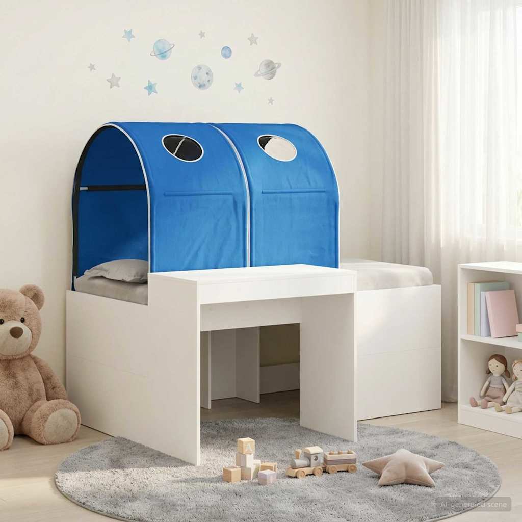 Bed met Tunnel 3 st Artisian Eik en Blauw Bewerkt hout is nu te koop bij PeponiXL, paradijselijk wonen!