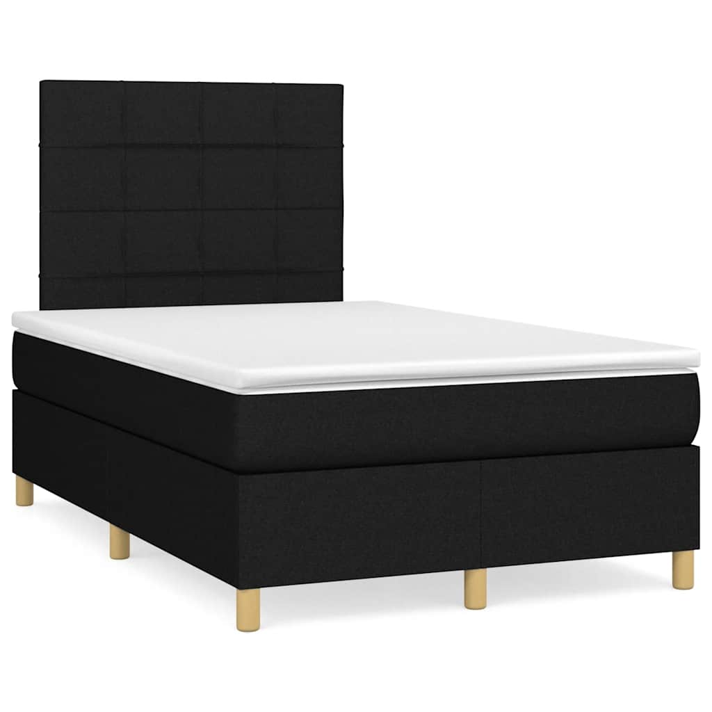 Boxspring met matras en LED stof zwart 120x190 cm is nu te koop bij PeponiXL, paradijselijk wonen!