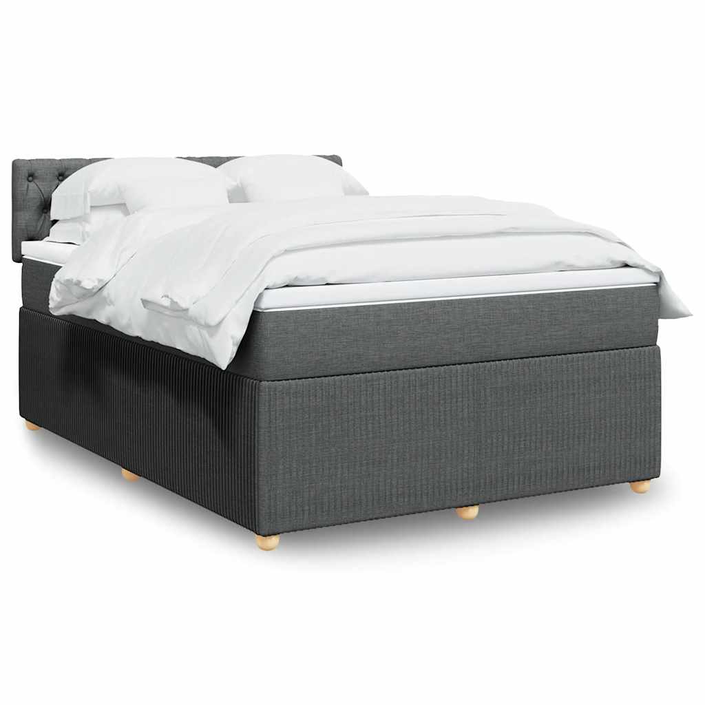 Boxspring met matras stof donkergrijs 140x190 cm is nu te koop bij PeponiXL, paradijselijk wonen!