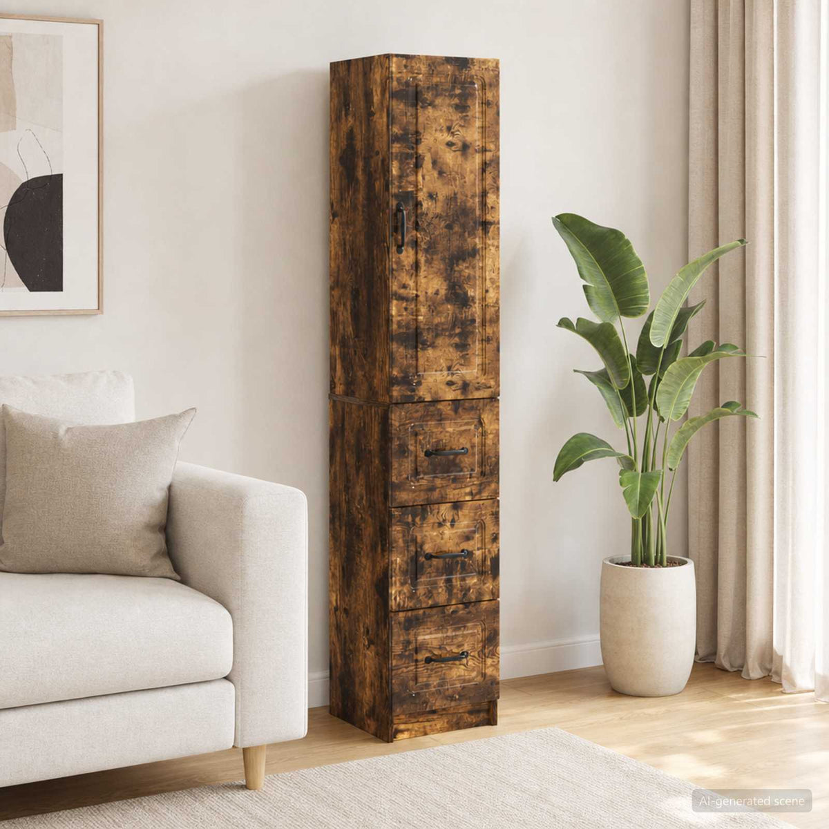 Kastenset 2 pcs Gerookt eiken 33 x 34,5 x 87 cm Bewerkt hout is nu te koop bij PeponiXL, paradijselijk wonen!