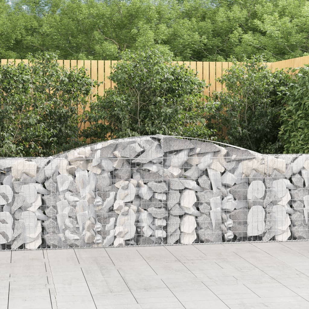 Schanskorven 9 st gewelfd 400x30x100/120 cm ijzer is nu te koop bij PeponiXL, paradijselijk wonen!