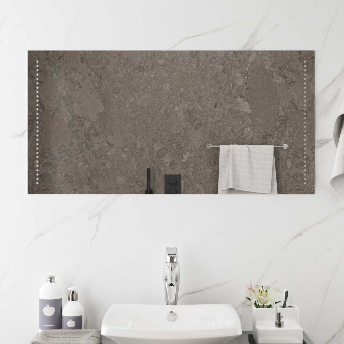 LED Badkamer Spiegel Doorzichtig 100 x 50 cm gehard glas is nu te koop bij PeponiXL, paradijselijk wonen!
