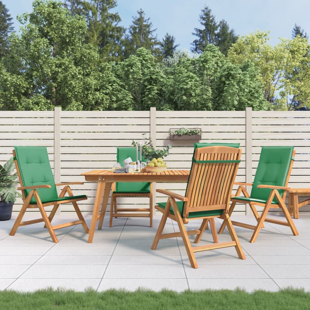 Tuinstoelen 4 st verstelbaar met kussens massief teakhout is nu te koop bij PeponiXL, paradijselijk wonen!