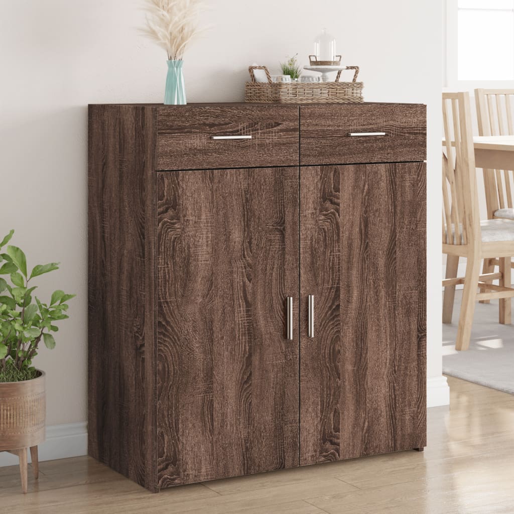 Dressoir 80x42,5x93 cm bewerkt hout bruin eikenkleur is nu te koop bij PeponiXL, paradijselijk wonen!