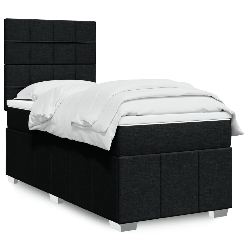 Boxspring met matras stof zwart 90x200 cm is nu te koop bij PeponiXL, paradijselijk wonen!