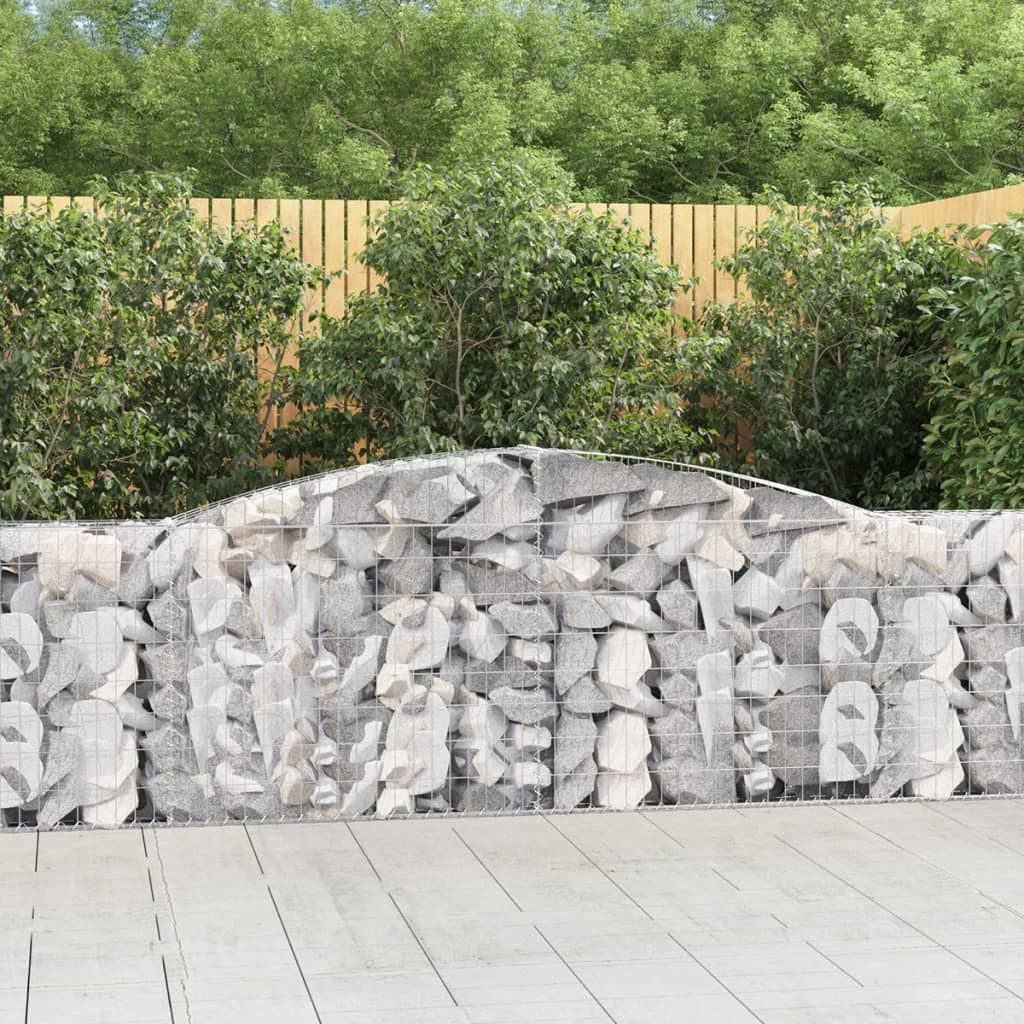 Schanskorven 10 st gewelfd 400x30x80/100 cm ijzer is nu te koop bij PeponiXL, paradijselijk wonen!