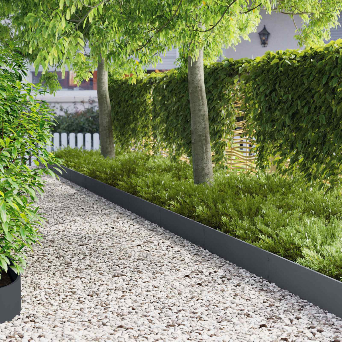 Gazonrand 30 pcs 103 x 20 cm Staal Antracietkleurig is nu te koop bij PeponiXL, paradijselijk wonen!