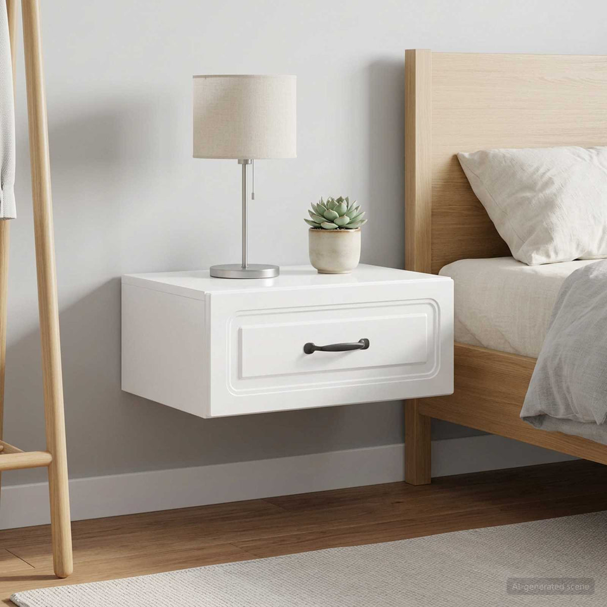 Wandbeugel Bedkast 2 pcs Hoogglans Wit 49 x 34,5 x 20 cm is nu te koop bij PeponiXL, paradijselijk wonen!