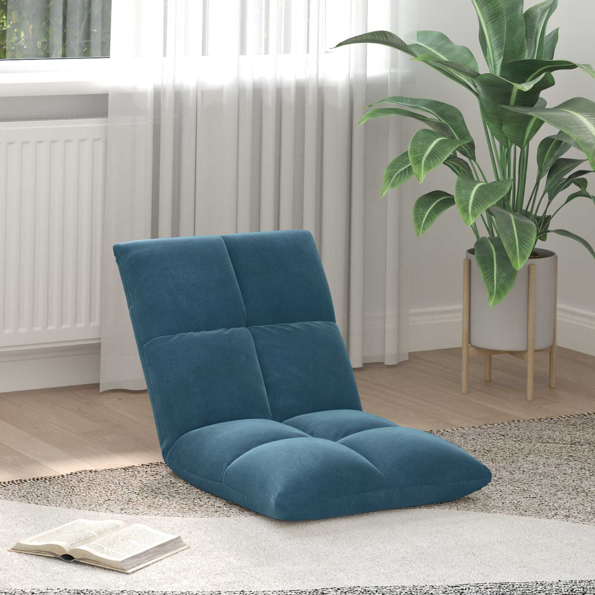 Vloerstoel Blauw 50 x 61 x 57 cm Fluweel is nu te koop bij PeponiXL, paradijselijk wonen!