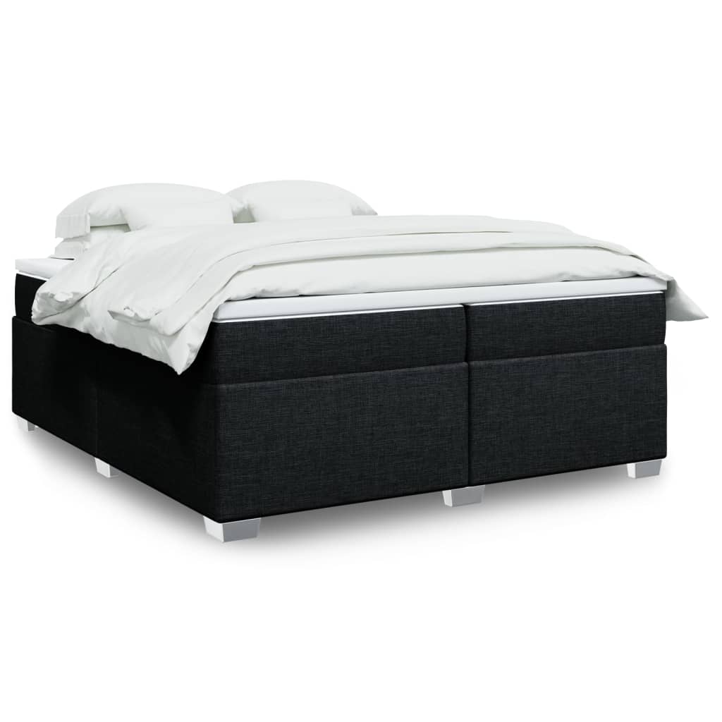Boxspring met matras stof zwart 200x200 cm is nu te koop bij PeponiXL, paradijselijk wonen!