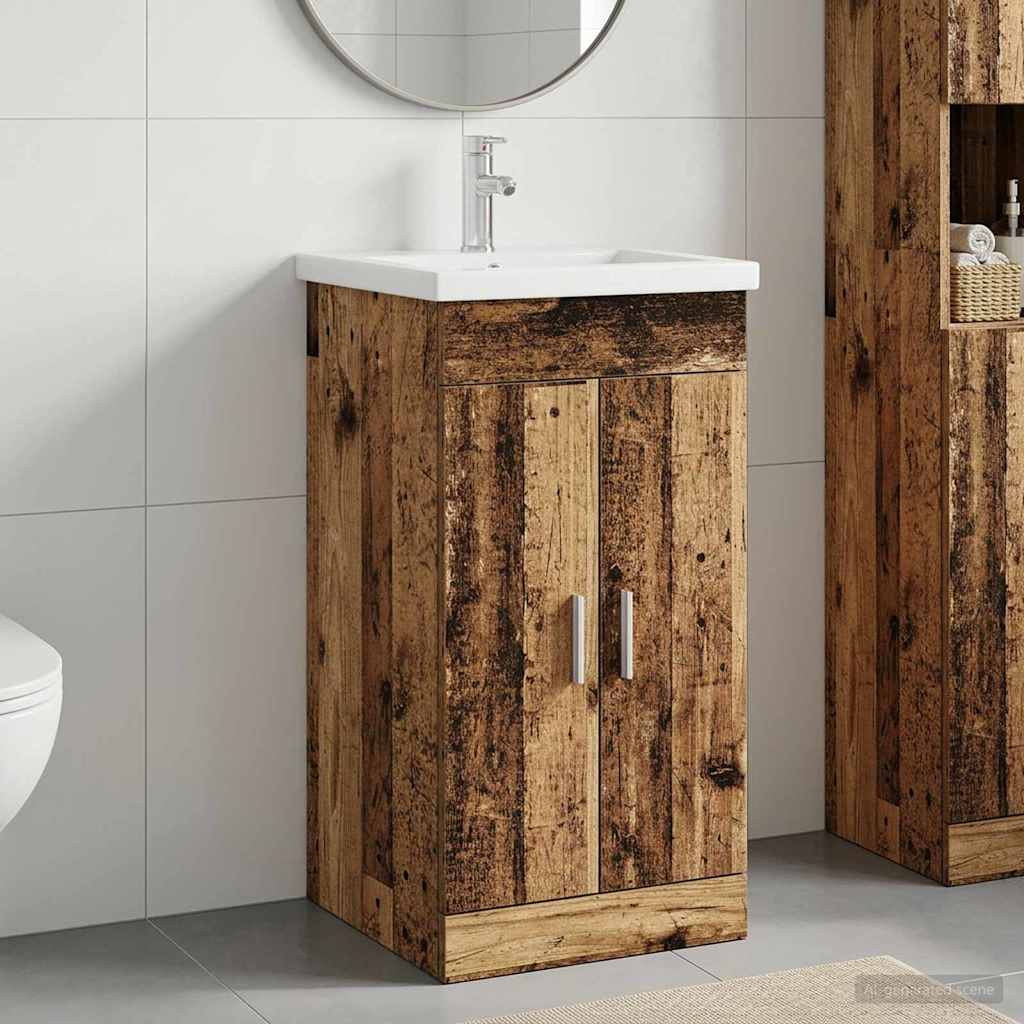 Badkamermeubel met Wasbak Oud hout 42 x 40 x 84,5 cm is nu te koop bij PeponiXL, paradijselijk wonen!