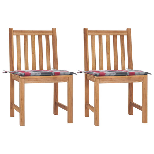 Tuinstoelen 2 st met kussens massief teakhout is nu te koop bij PeponiXL, paradijselijk wonen!