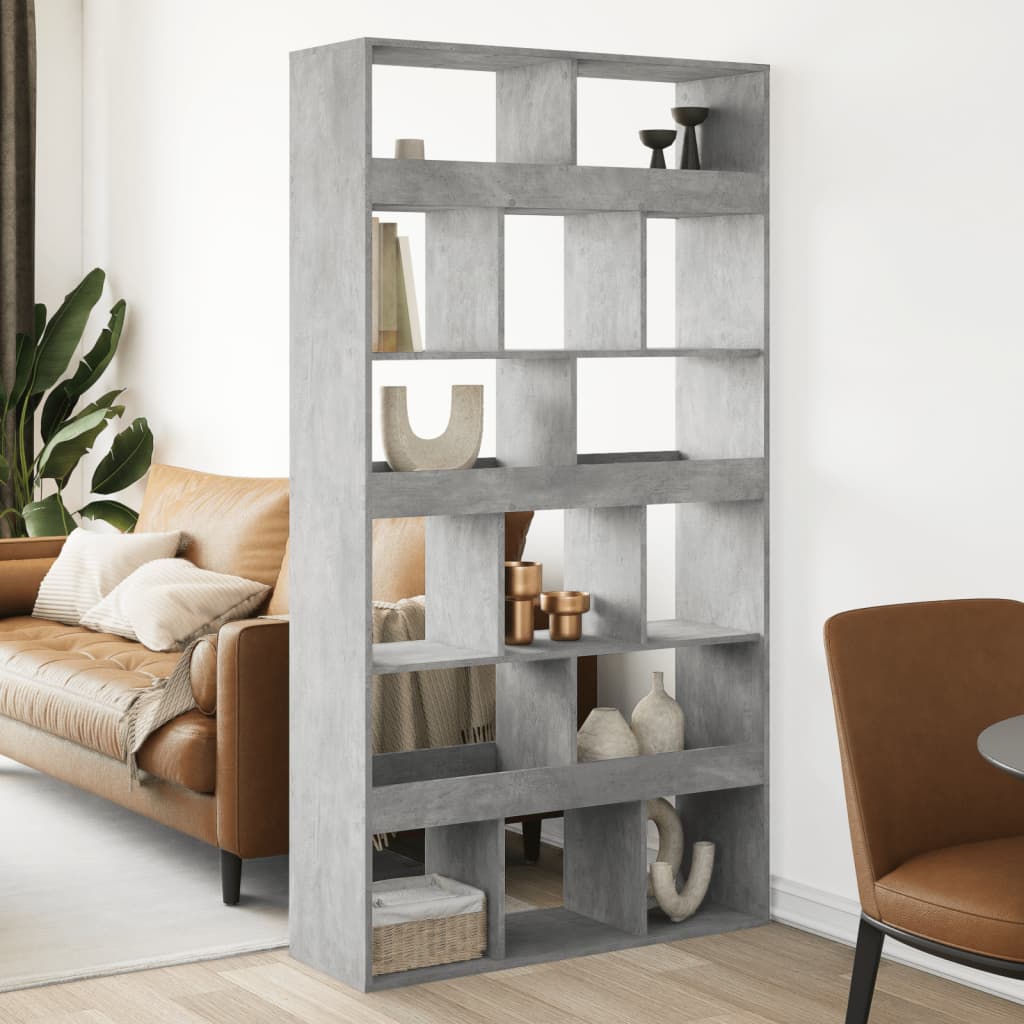 Kamerscherm 100x33x187,5 cm bewerkt hout betongrijs is nu te koop bij PeponiXL, paradijselijk wonen!