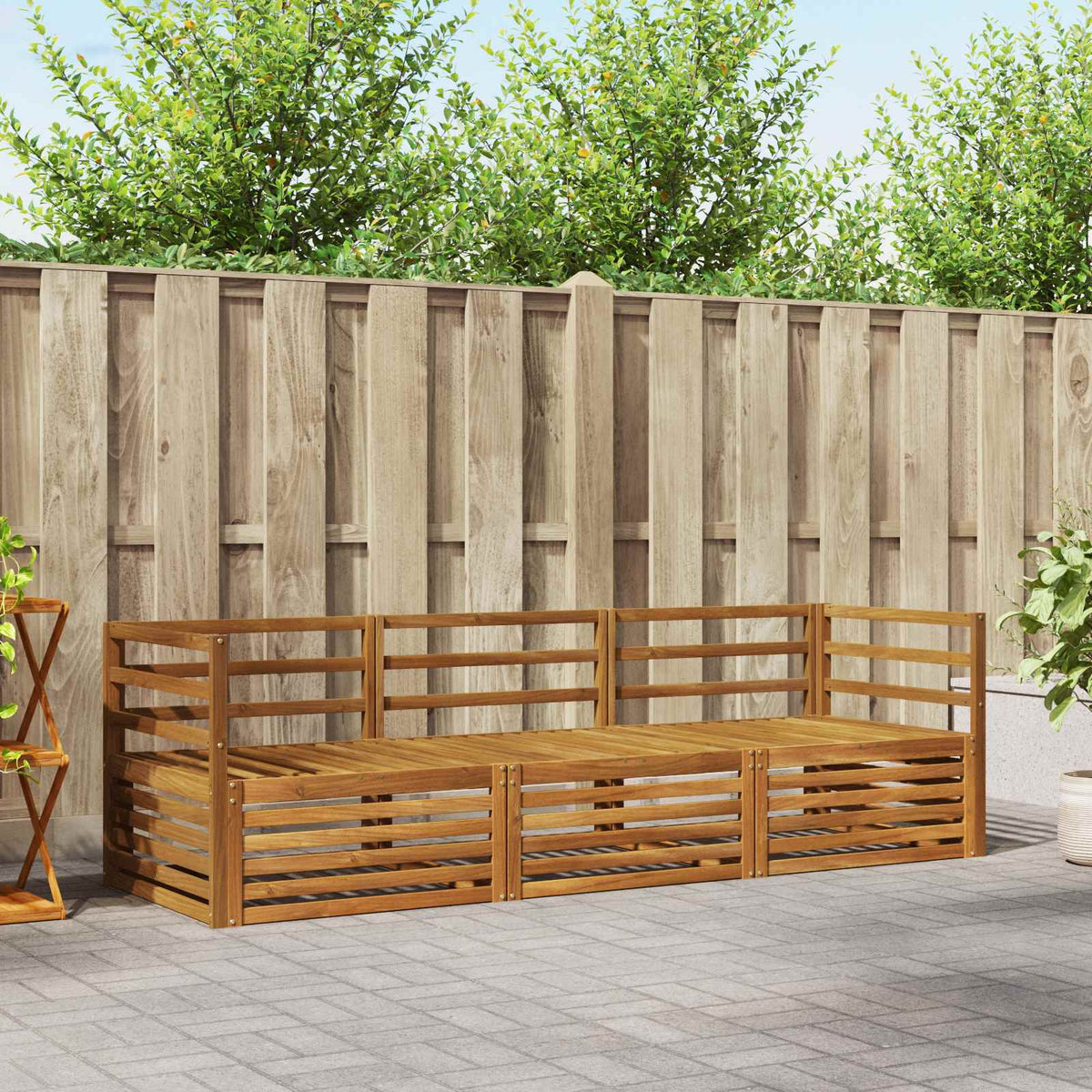 Buiten bankenset 3 pcs Naturel Massief Acaciahout is nu te koop bij PeponiXL, paradijselijk wonen!