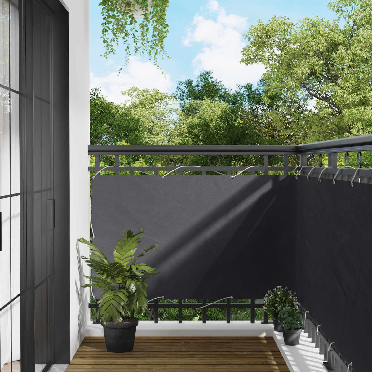 Balkon Scherm 90 x 200 cm PU gecoat oxford alu is nu te koop bij PeponiXL, paradijselijk wonen!