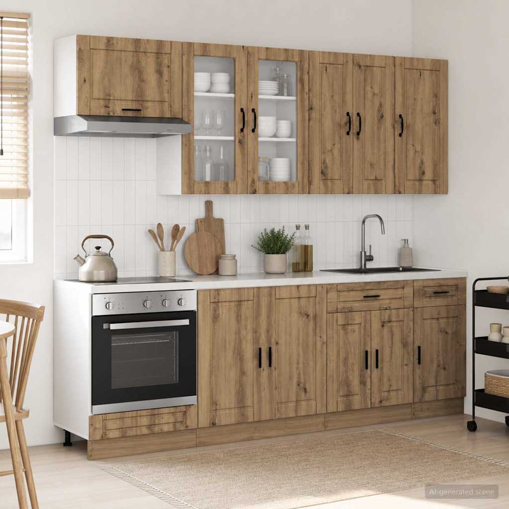 Keukenblok PORTO 8 pcs Artisanaal eiken Bewerkt hout is nu te koop bij PeponiXL, paradijselijk wonen!