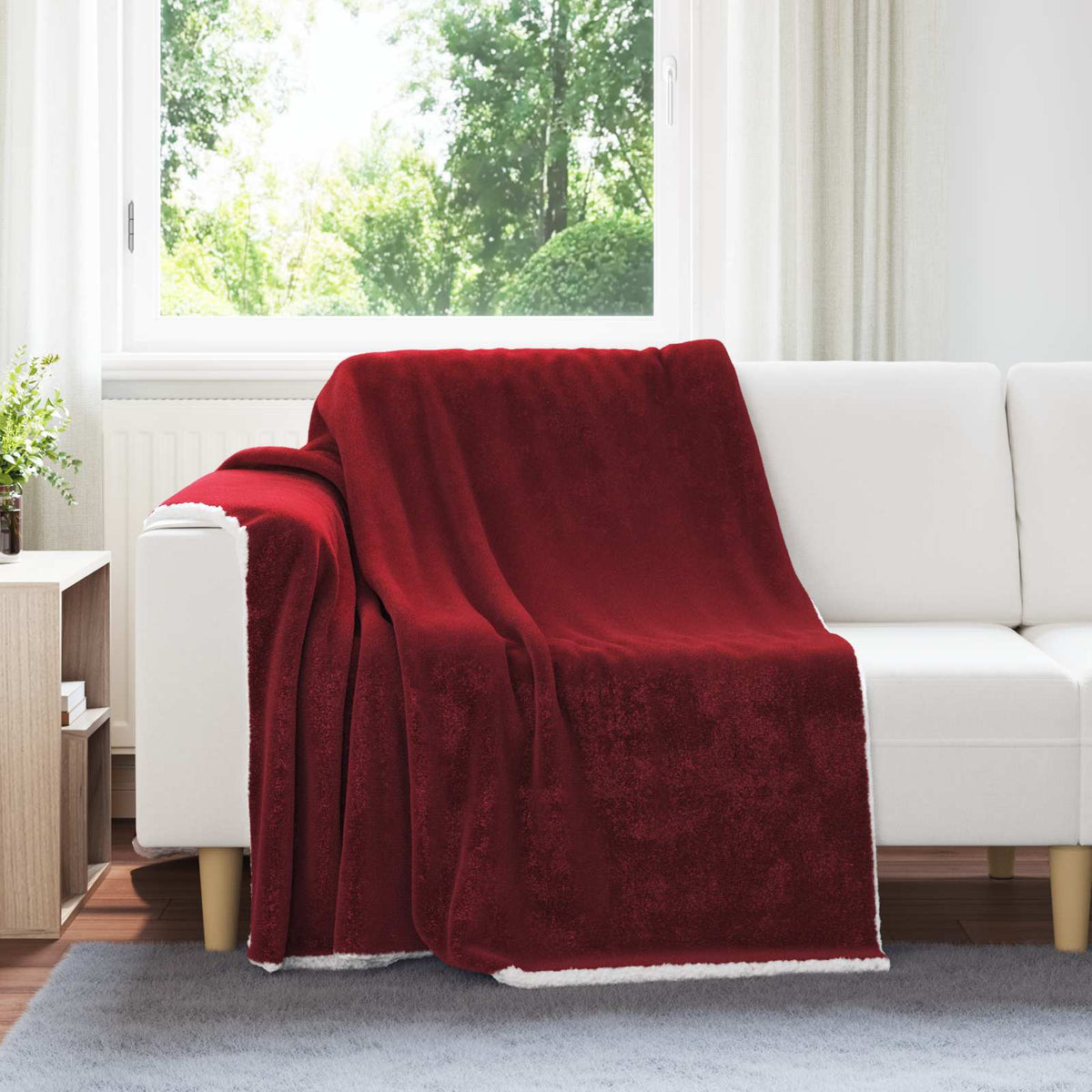 Gooi Deken Bordeaux Rood 150 x 200 cm Fleece is nu te koop bij PeponiXL, paradijselijk wonen!