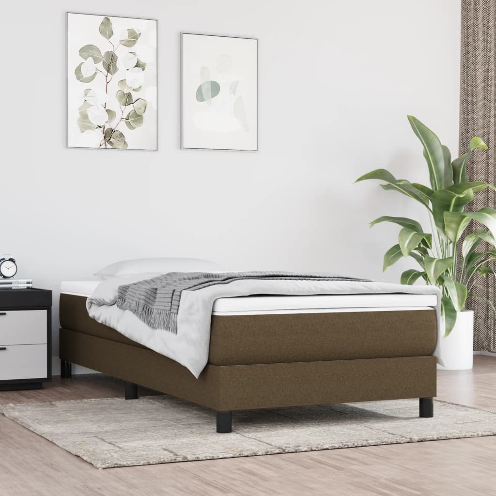 Boxspring met matras stof donkerbruin 90x190 cm is nu te koop bij PeponiXL, paradijselijk wonen!