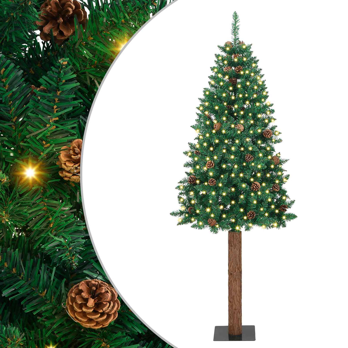 Slanke Kerstboom Groen 180 cm PVC en massief dennenhout is nu te koop bij PeponiXL, paradijselijk wonen!