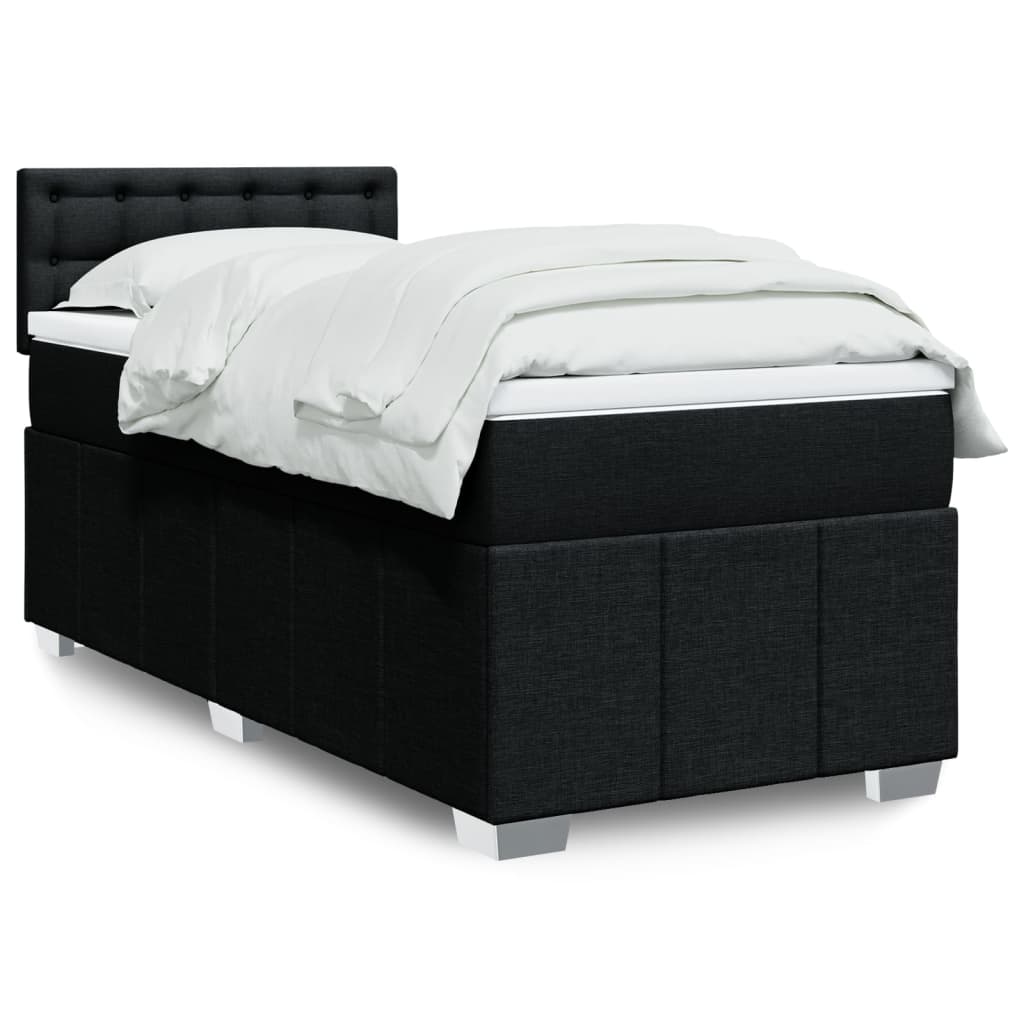 Boxspring met matras stof zwart 90x200 cm is nu te koop bij PeponiXL, paradijselijk wonen!