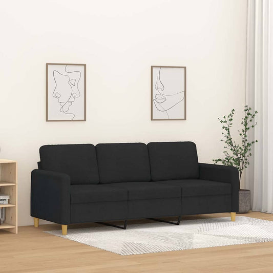 Driezitsbank 180 cm stof zwart is nu te koop bij PeponiXL, paradijselijk wonen!