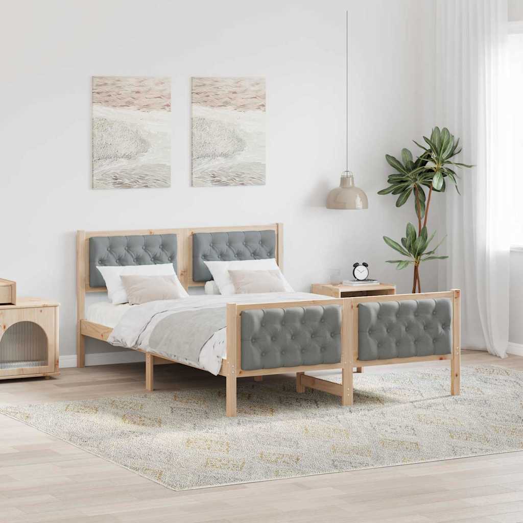 Bedframe Lichtgrijs 150 x 200 cm Massief grenenhout is nu te koop bij PeponiXL, paradijselijk wonen!