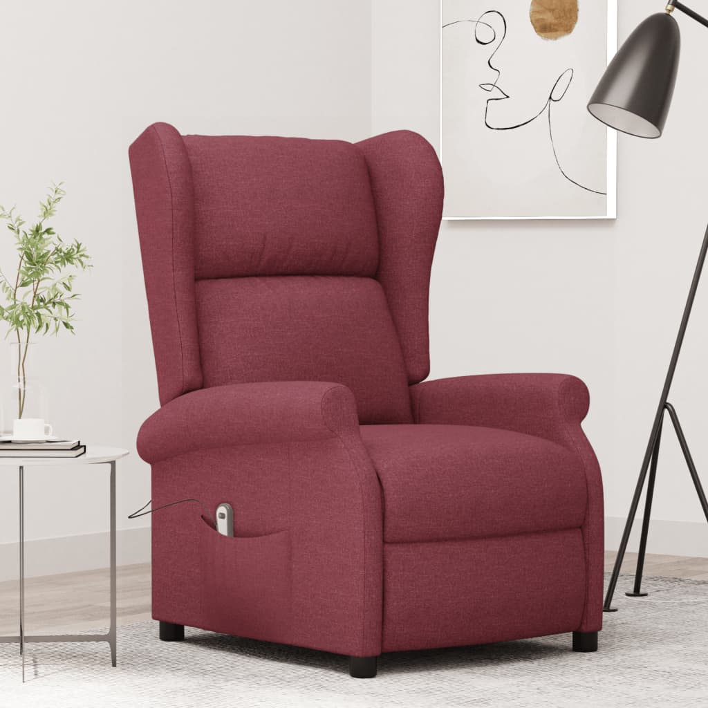 Fauteuil elektrisch verstelbaar stof wijnrood is nu te koop bij PeponiXL, paradijselijk wonen!