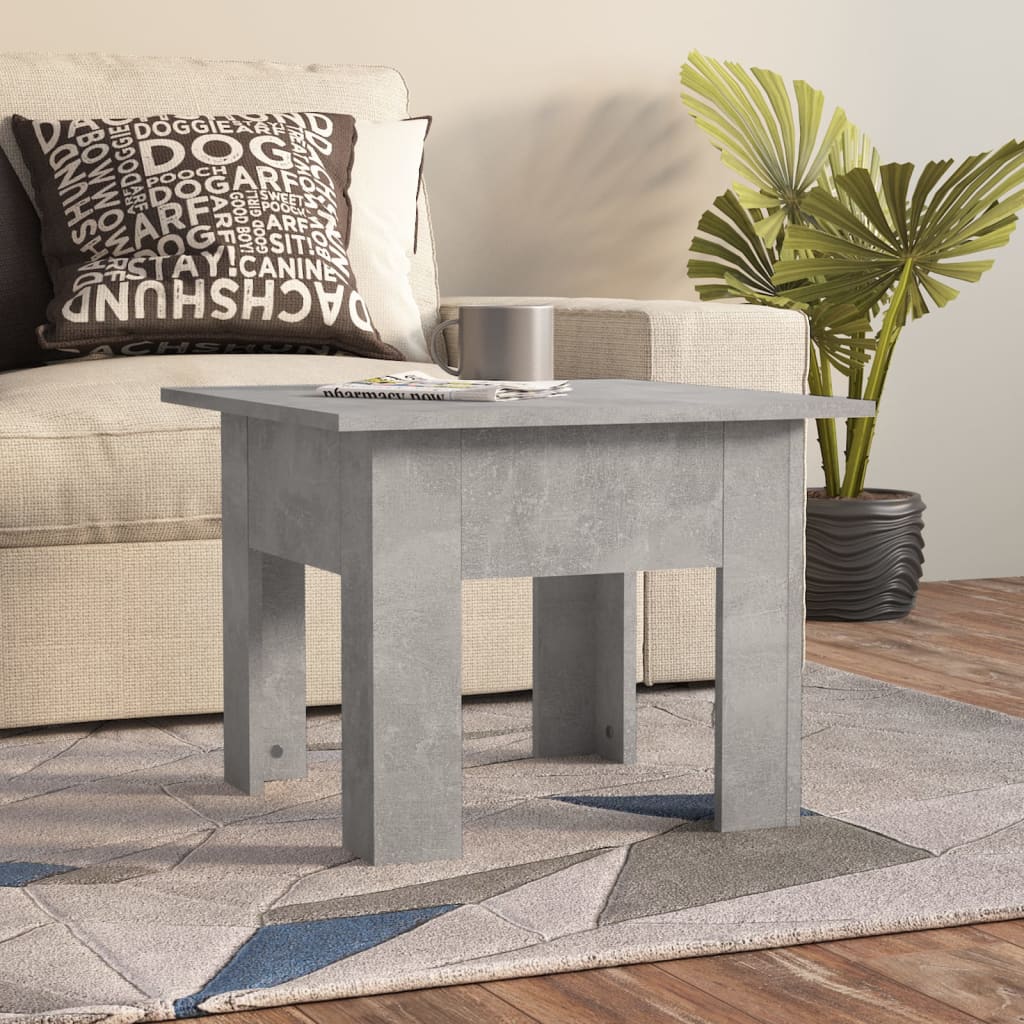 Salontafel 55x55x42 cm bewerkt hout betongrijs is nu te koop bij PeponiXL, paradijselijk wonen!