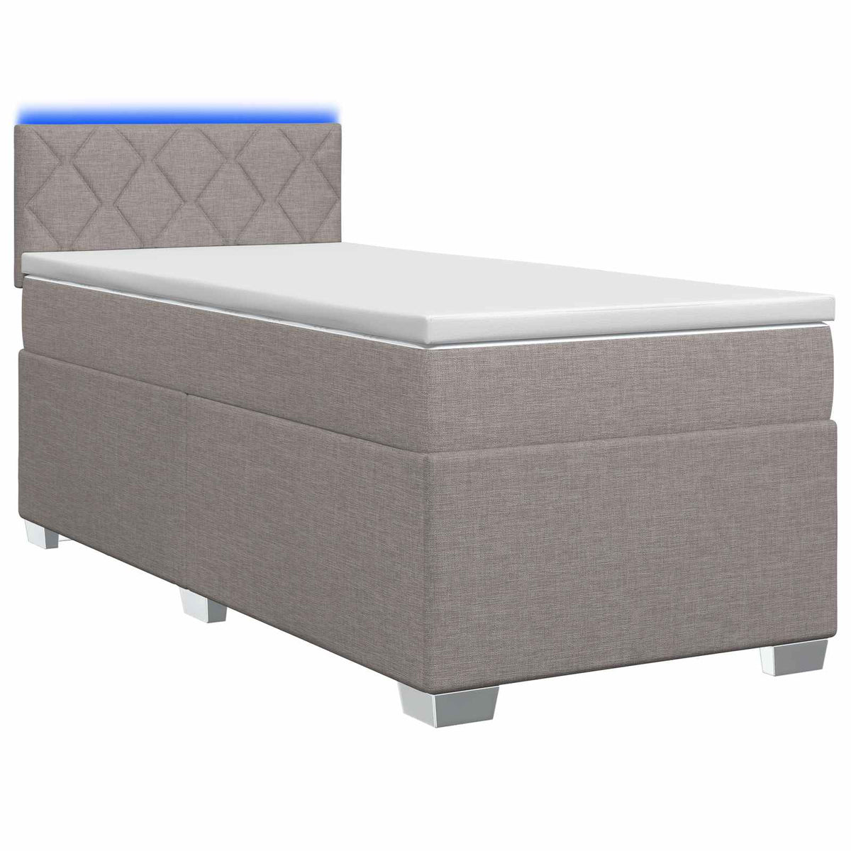 Boxspring Bed met Matras en LED Taupe 100 x 200 cm Stof is nu te koop bij PeponiXL, paradijselijk wonen!