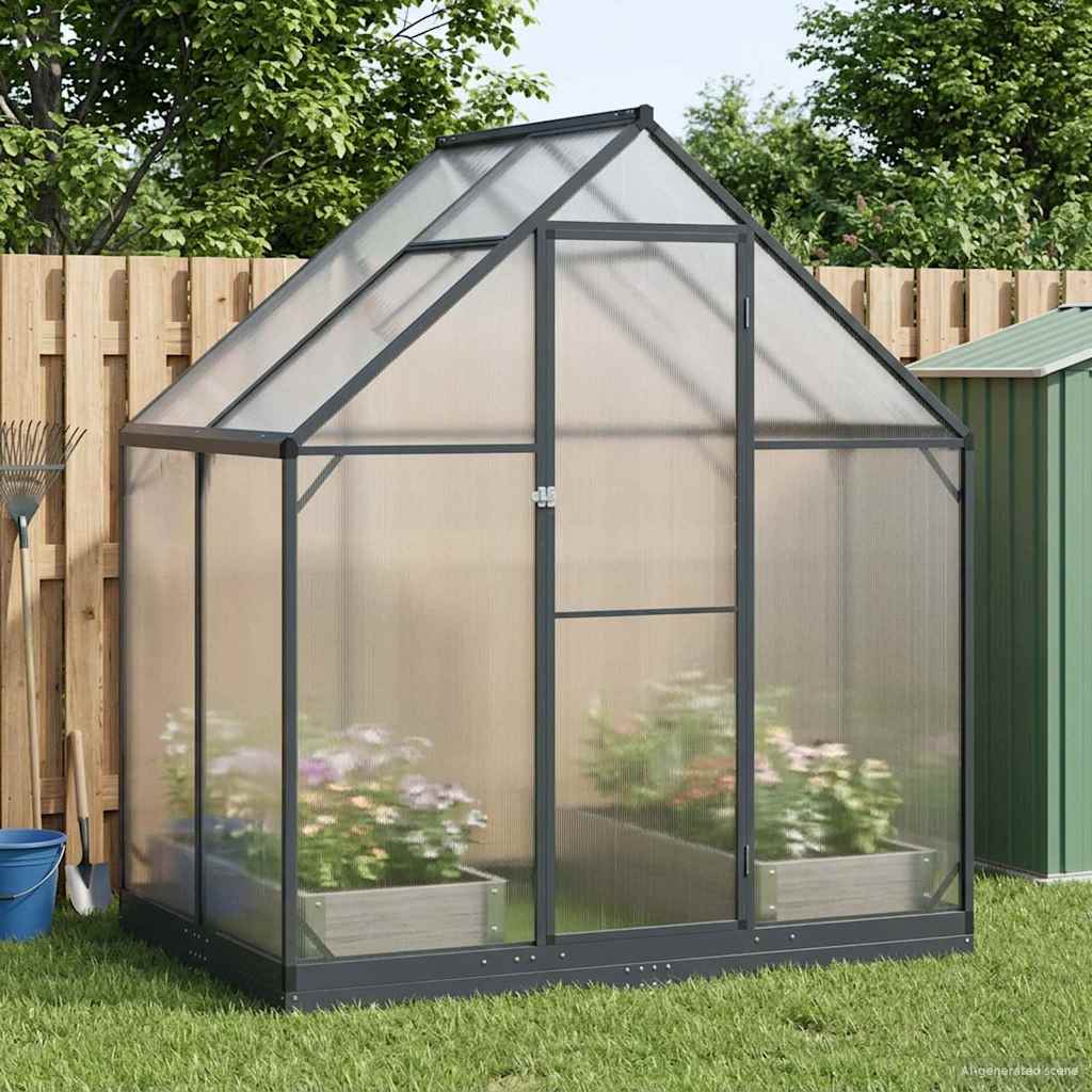 Tuin Serre met de deur Antracietkleurig 183,5 x 123 x 207 cm is nu te koop bij PeponiXL, paradijselijk wonen!