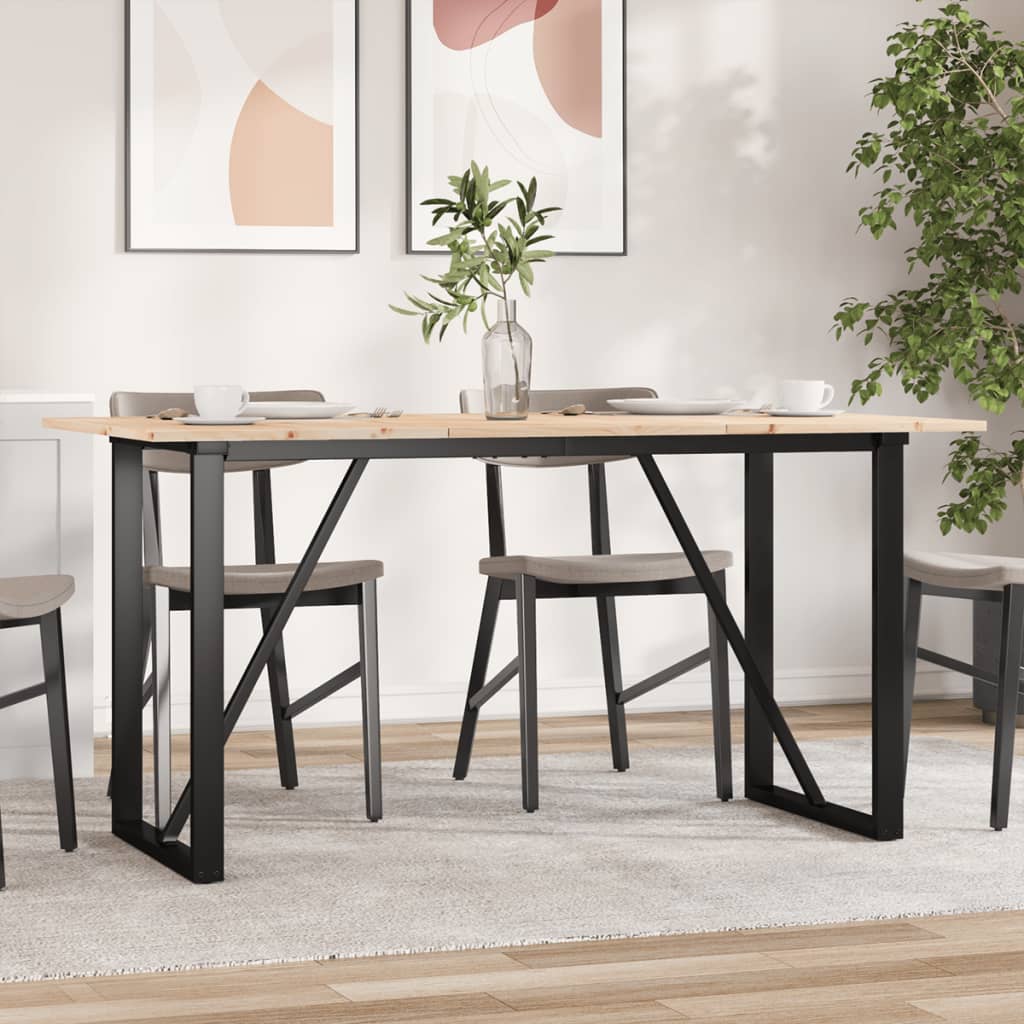 Eettafel O-frame 160x80x75 cm massief grenenhout en staal is nu te koop bij PeponiXL, paradijselijk wonen!