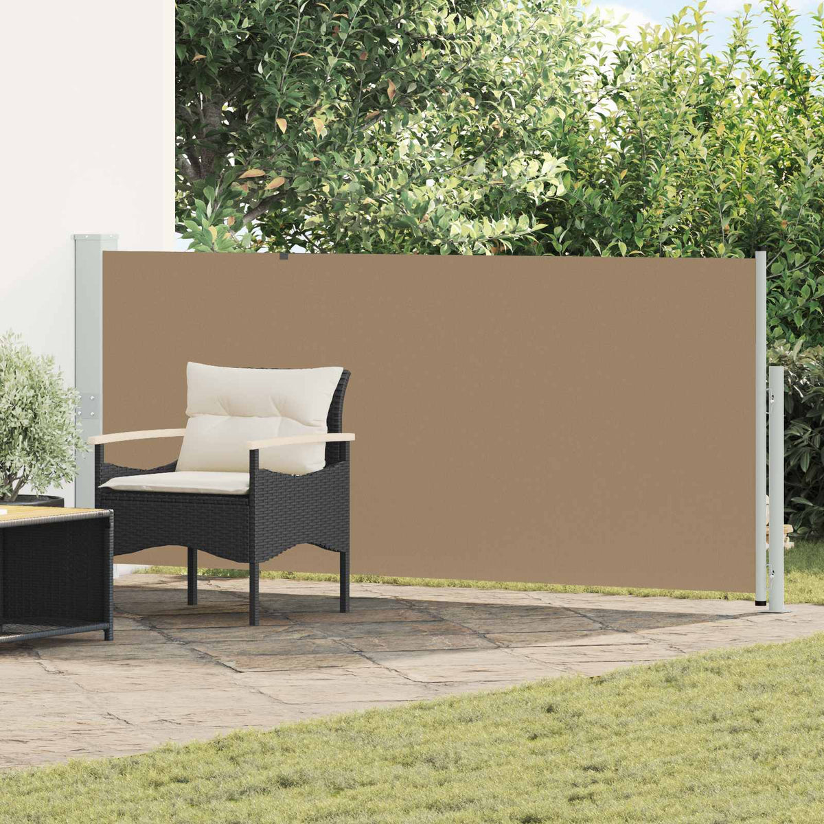 Uittrekbaar Zijscherm Taupe 500 x 160 cm Polyester is nu te koop bij PeponiXL, paradijselijk wonen!