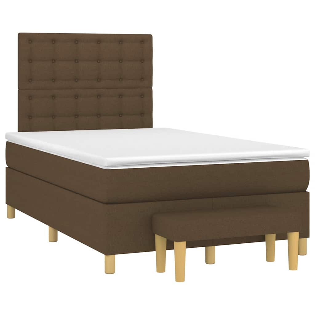 Boxspring met matras stof donkerbruin 120x190 cm is nu te koop bij PeponiXL, paradijselijk wonen!