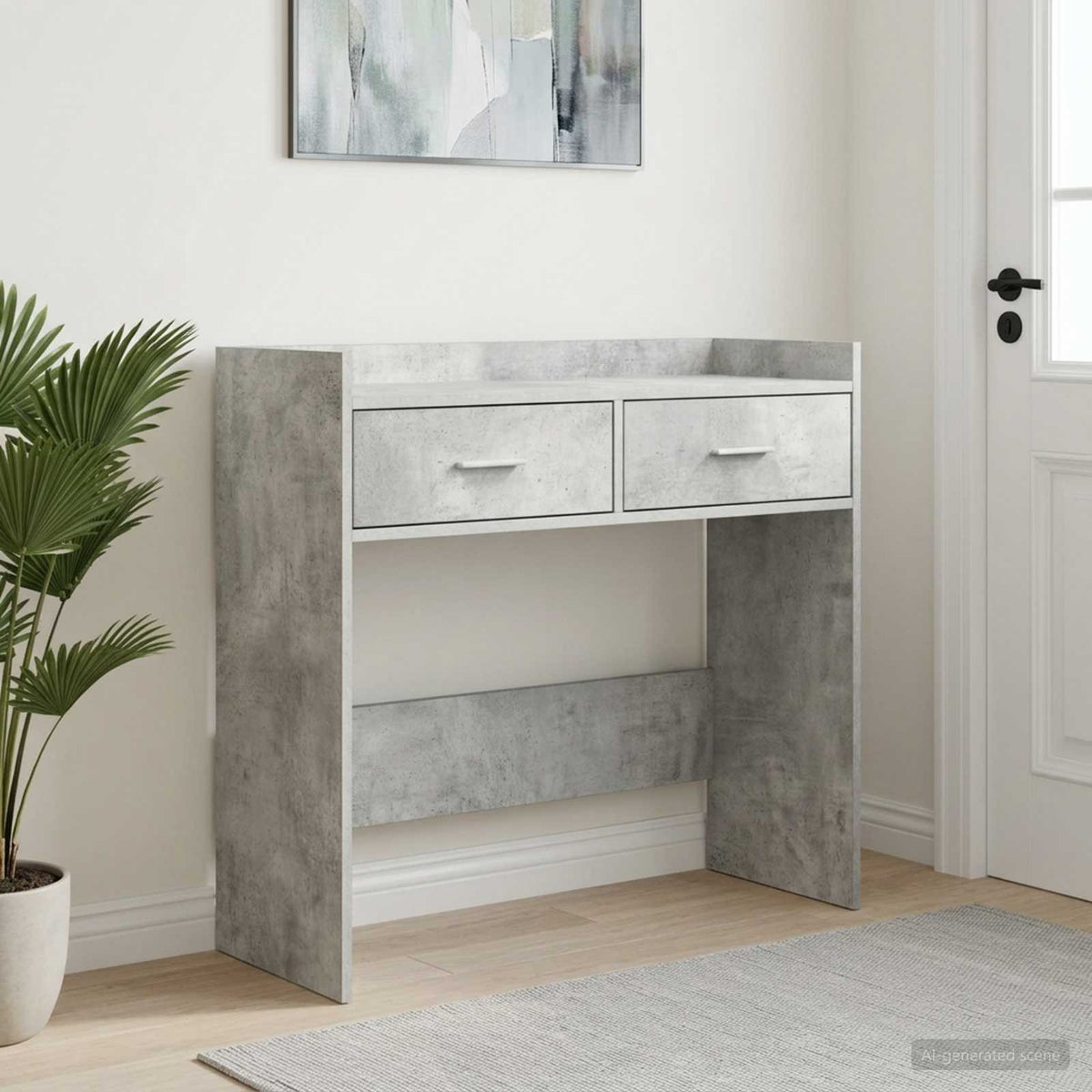Wandtafel Betongrijs 90 x 35 x 80 cm Bewerkt hout is nu te koop bij PeponiXL, paradijselijk wonen!