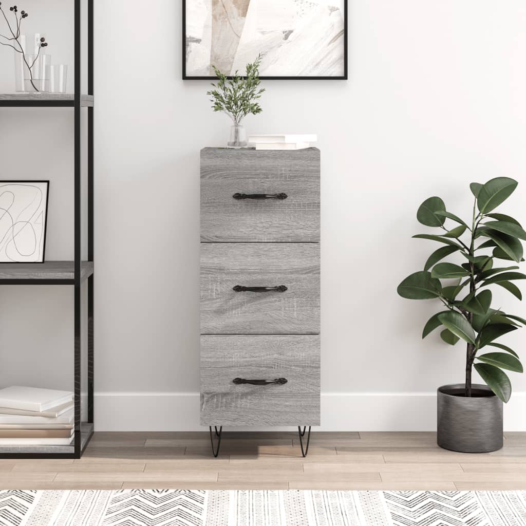 Dressoir 34,5x34x90 cm bewerkt hout grijs sonoma eikenkleurig is nu te koop bij PeponiXL, paradijselijk wonen!