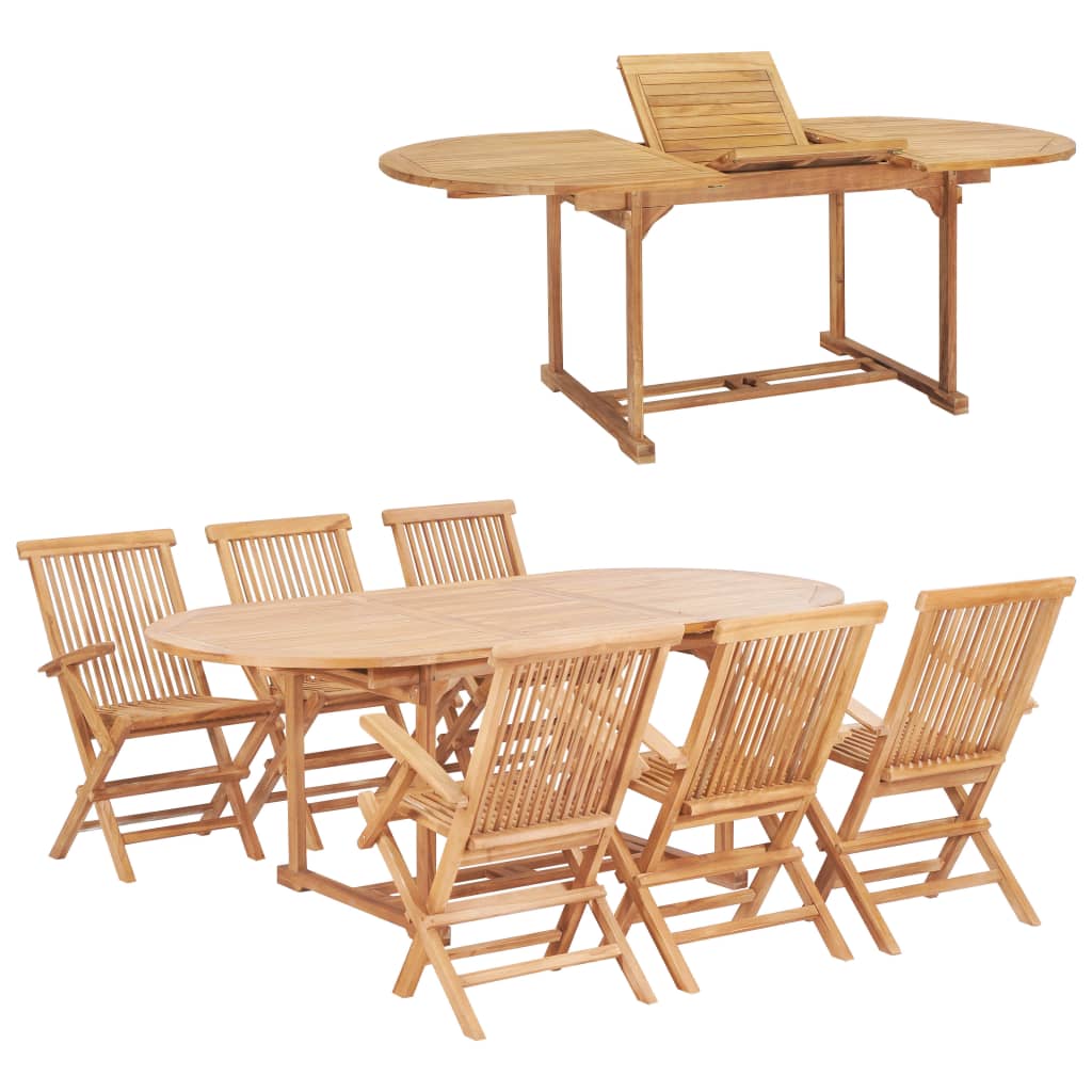 7-delige Tuinset 150-200x100x75 cm massief teakhout is nu te koop bij PeponiXL, paradijselijk wonen!