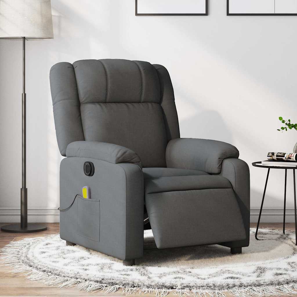 Massagestoel elektrisch verstelbaar stof donkergrijs is nu te koop bij PeponiXL, paradijselijk wonen!