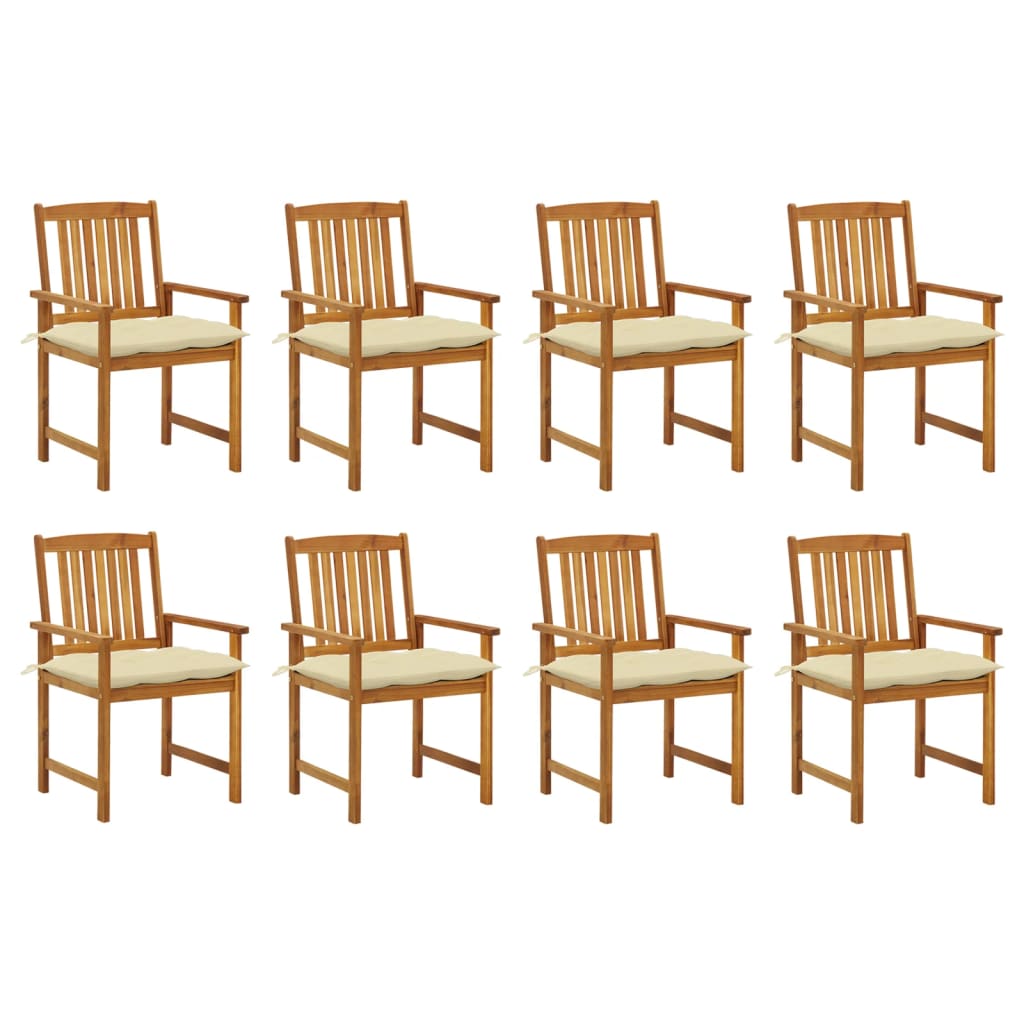 Tuinstoelen 8 st met kussens massief acaciahout is nu te koop bij PeponiXL, paradijselijk wonen!